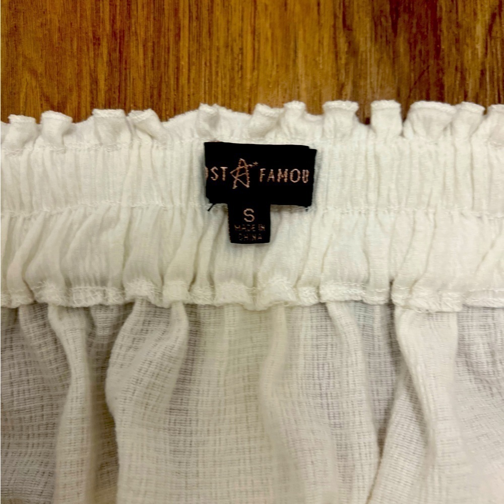 Almost Famous Crop Size Small Excellent Condition Cream Color - Picture 2 of 2
